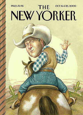 Cowboy Farewell on Horseback Wall Art