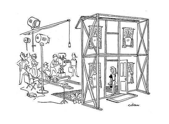 Movie Wall Art featuring the drawing New Yorker October 19th, 1946 by Sam Cobean