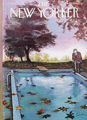 Man by the Autumn Poolside Wall Art