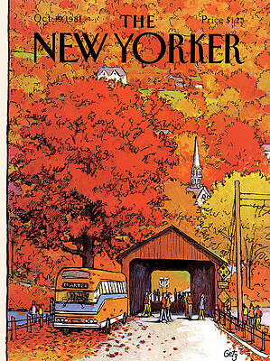 Autumn Scene with Covered Bridge Wall Art