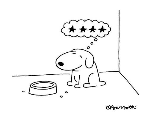 Dog Contemplating Empty Bowl Wall Art