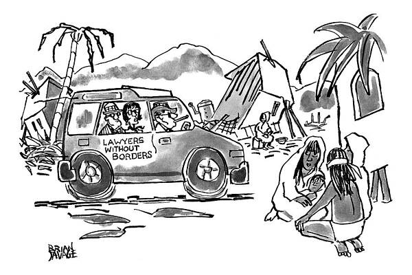 Native Drawing - New Yorker October 20th, 1997 by Brian Savage