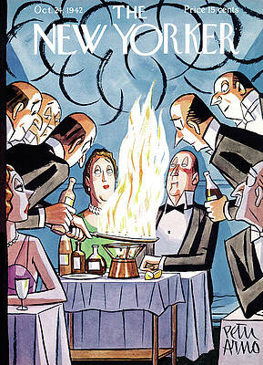 Elegant Dinner with Flaming Dish Wall Art