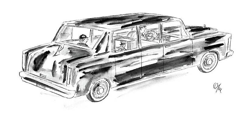 Drive Wall Art featuring the drawing New Yorker October 24th, 1988 by Everett Opie