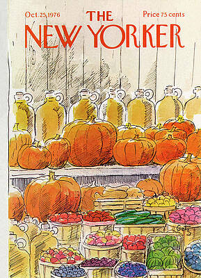 Autumn Market Scene with Pumpkins Painting