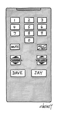 Remote Wall Art featuring the drawing New Yorker October 25th, 1993 by Tom Cheney