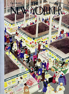 Fish Painting - New Yorker October 26 1935 by Roger Duvoisin