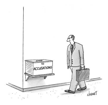 Wall Art featuring the drawing New Yorker October 26th, 1998 by Tom Cheney