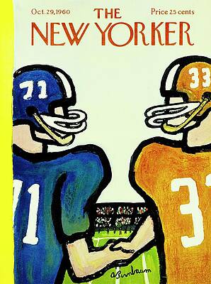 Vintage Football Sportsmanship Painting