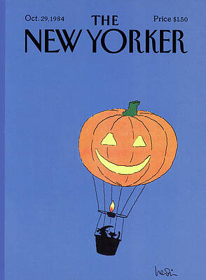 Jack-o'-Lantern Hot Air Balloon Painting