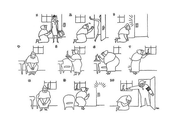 Candle Wall Art featuring the drawing New Yorker October 2nd, 1943 by Gardner Rea