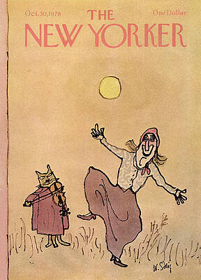 Halloween Wall Art featuring the painting New Yorker October 30th, 1978 by William Steig