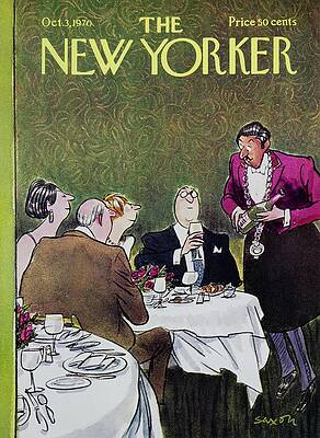 Elegant Restaurant Scene from The New Yorker Wall Art