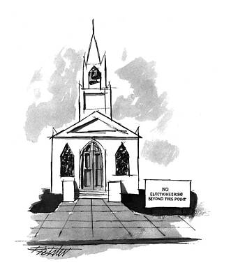 Church with Electioneering Sign Wall Art