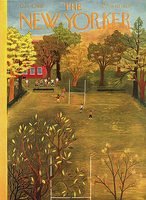 Autumn Day at a Schoolyard Painting