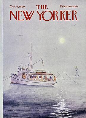 Fishing Boat in Morning Fog Painting