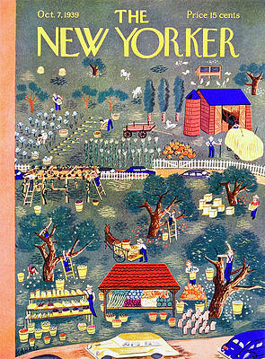 Busy Farm Scene on Vintage Magazine Cover Wall Art
