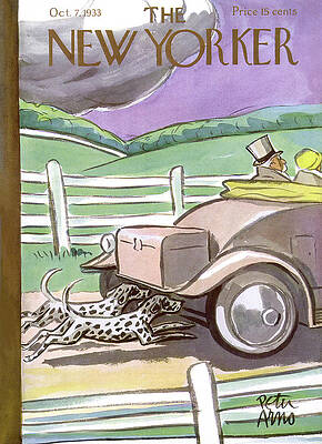 Rain Wall Art featuring the painting New Yorker October 7th, 1933 by Peter Arno