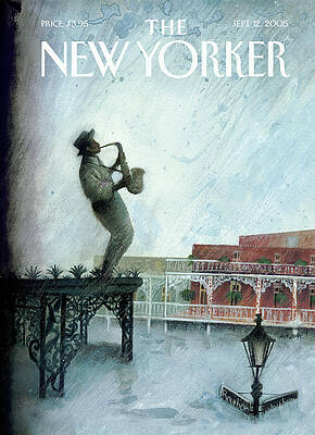 Saxophonist on a Rooftop Wall Art