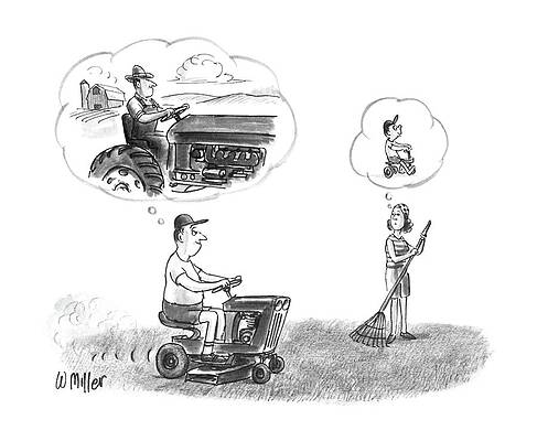 Farm Wall Art featuring the drawing New Yorker September 15th, 1986 by Warren Miller