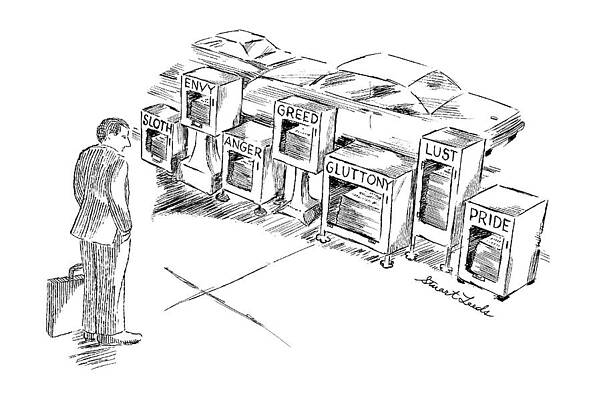 Envious Wall Art featuring the drawing New Yorker September 15th, 1997 by Stuart Leeds