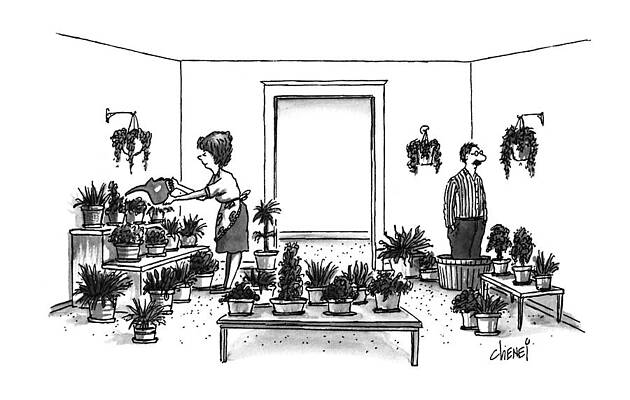 Gardening Drawing - New Yorker September 16th, 1996 by Tom Cheney