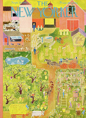 Farm Wall Art featuring the painting New Yorker September 20th, 1947 by Ilonka Karasz