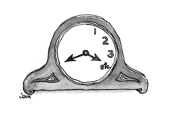 Clock Drawing - New Yorker September 20th, 1976 by John Jonik
