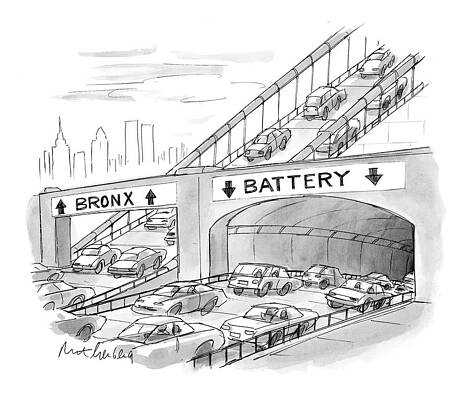 Traffic on Bronx and Battery Roads Print