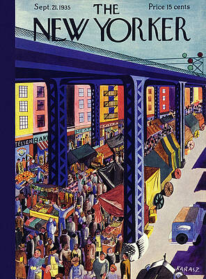 Vibrant Urban Market Scene Wall Art