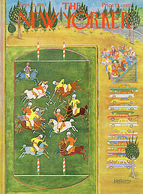 Polo Match on New Yorker Cover Painting