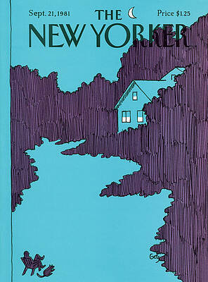 New Yorker Cover with Blue House Painting