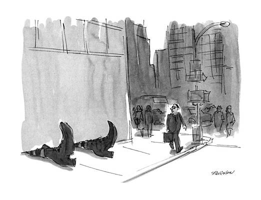 Character Wall Art featuring the drawing New Yorker September 23rd, 1991 by James Stevenson
