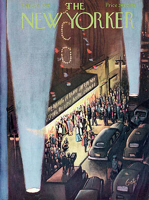 1930s Theater Night Scene Painting