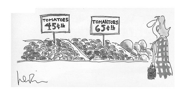 Vegetable Drawing - New Yorker September 27th, 1976 by Arnie Levin