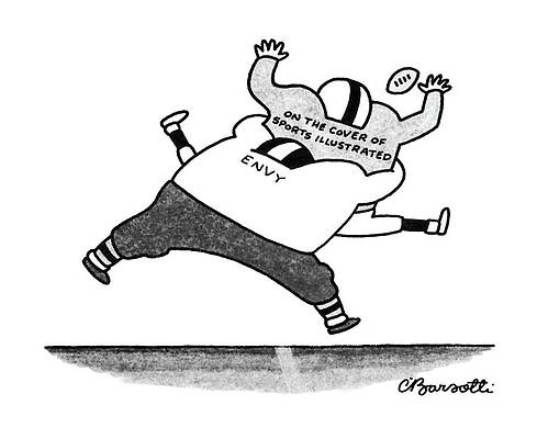 Envious Wall Art featuring the drawing New Yorker September 28th, 1987 by Charles Barsotti