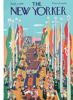 Colorful World Fair Scene Wall Art