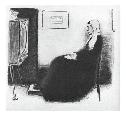 Watching Drawing - New Yorker September 3rd, 1955 by Garrett Price
