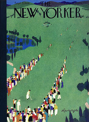 Golf Tournament Crowd on a Fairway Wall Art