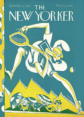 New Yorker Cover Tennis Player Painting