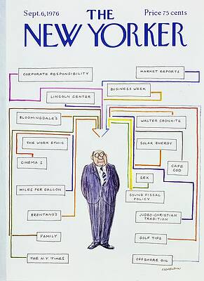 Business Painting - New Yorker September 6th 1976 by James Stevenson