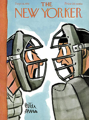 Cartoon Baseball Characters Face Off Wall Art