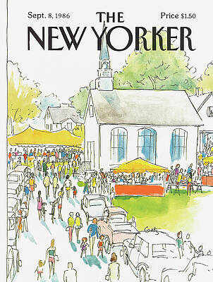 Colorful Community Fair Outside Church Wall Art