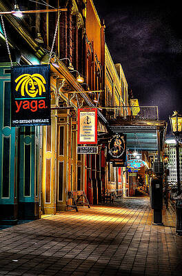 Colorful Nighttime Street Scene Wall Art