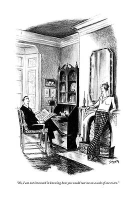 Elegant Wall Art featuring the drawing No, I Am Not Interested In Knowing How by Charles Saxon