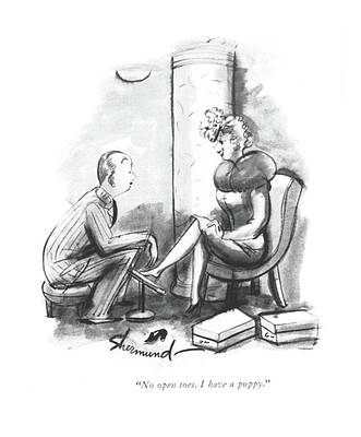 Shoe Fitting Humor Drawing