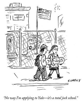 Students Discussing Yale Admission Drawing