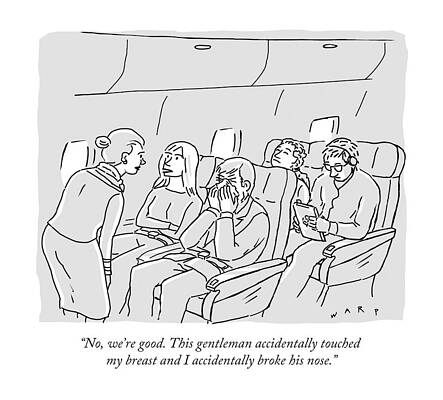 Awkward Airplane Encounter Drawing