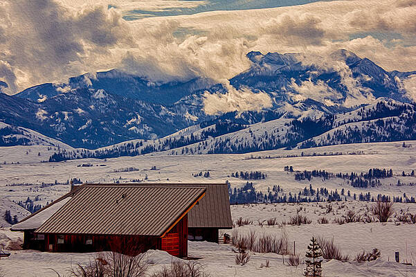Washington Wall Art featuring the painting North Cascades Mountain View by Omaste Witkowski