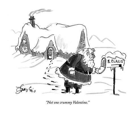 Santa Claus Drawing - Not One Crummy Valentine by Edward Frascino